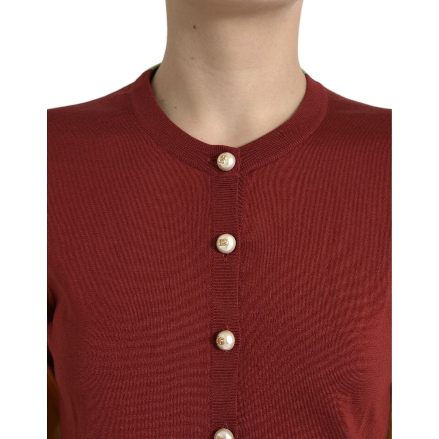 Dolce & Gabbana Elegant Silk Cardigan Sweater in Vibrant Tones Dolce & Gabbana