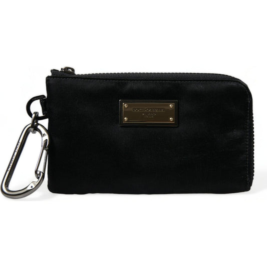 Dolce & Gabbana Elite Black Nylon & Leather Pouch with Logo Detail Dolce & Gabbana