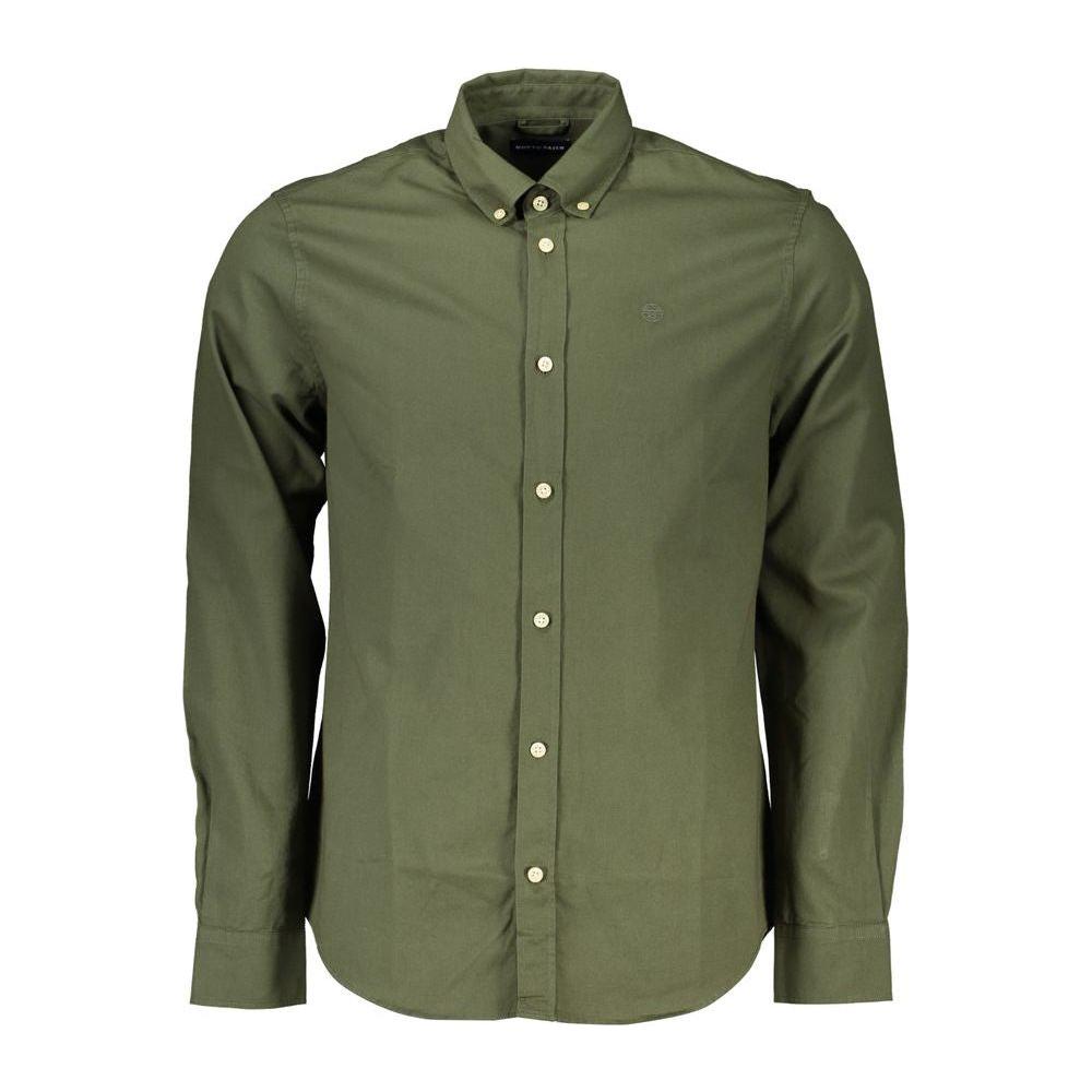 North Sails Green Cotton Men Shirt North Sails