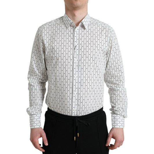 Dolce & Gabbana Elegant White Cotton Slim Fit Dress Shirt Dolce & Gabbana