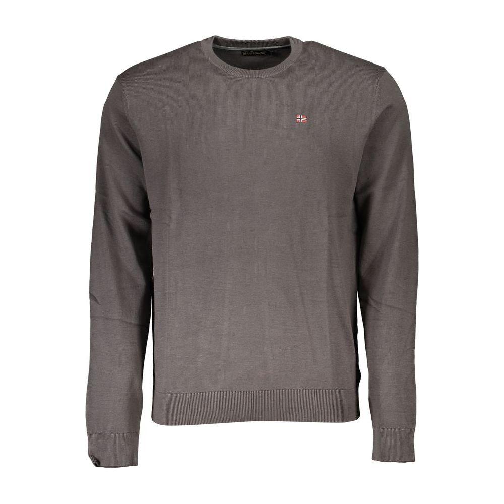 Napapijri Gray Cotton Men Sweater Napapijri