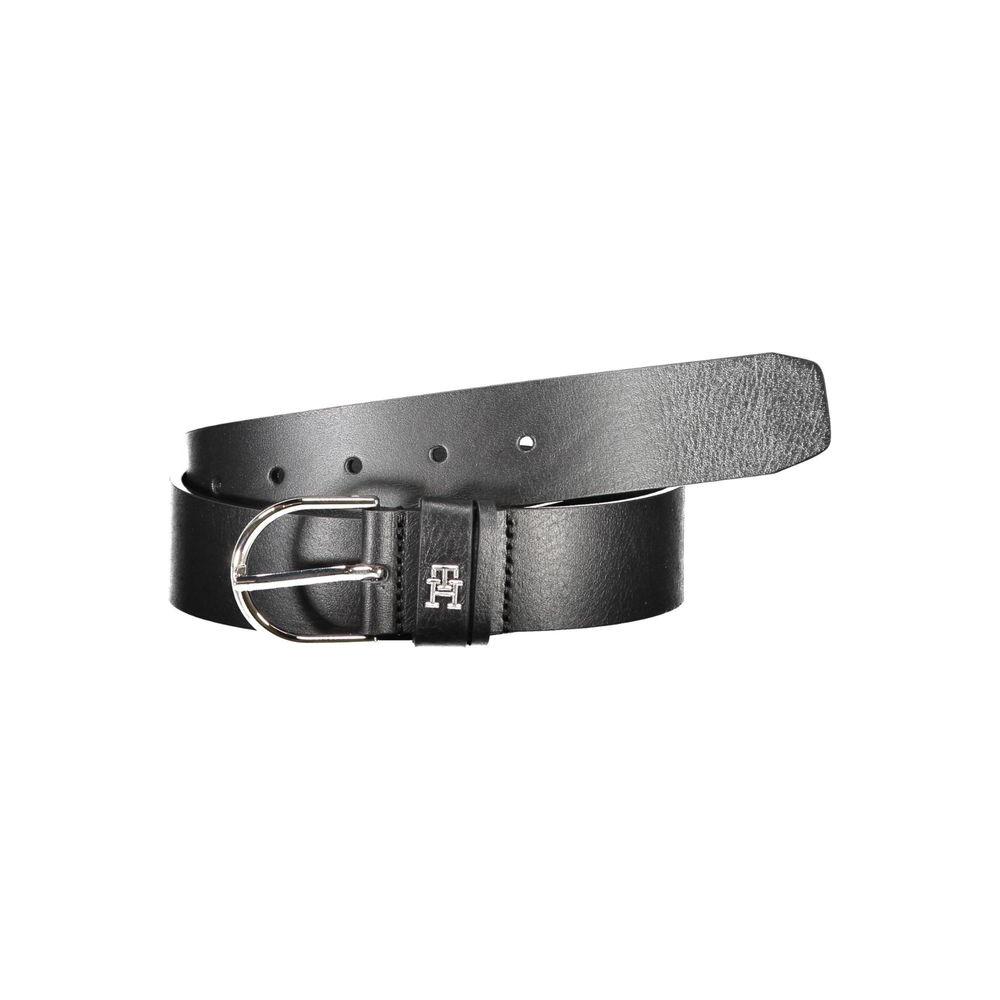 Tommy Hilfiger Black Leather Women Belt Tommy Hilfiger