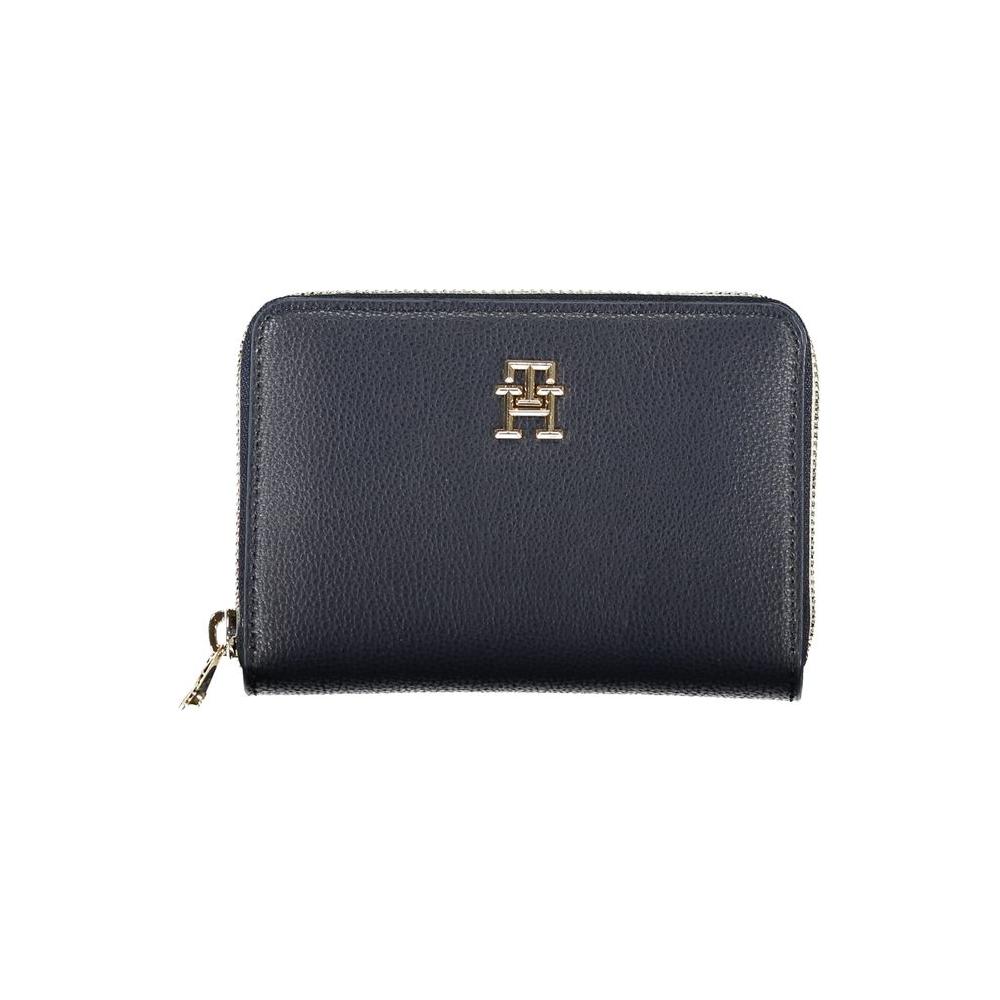 Tommy Hilfiger Sleek Blue Multipurpose Wallet with Zip Closure Tommy Hilfiger