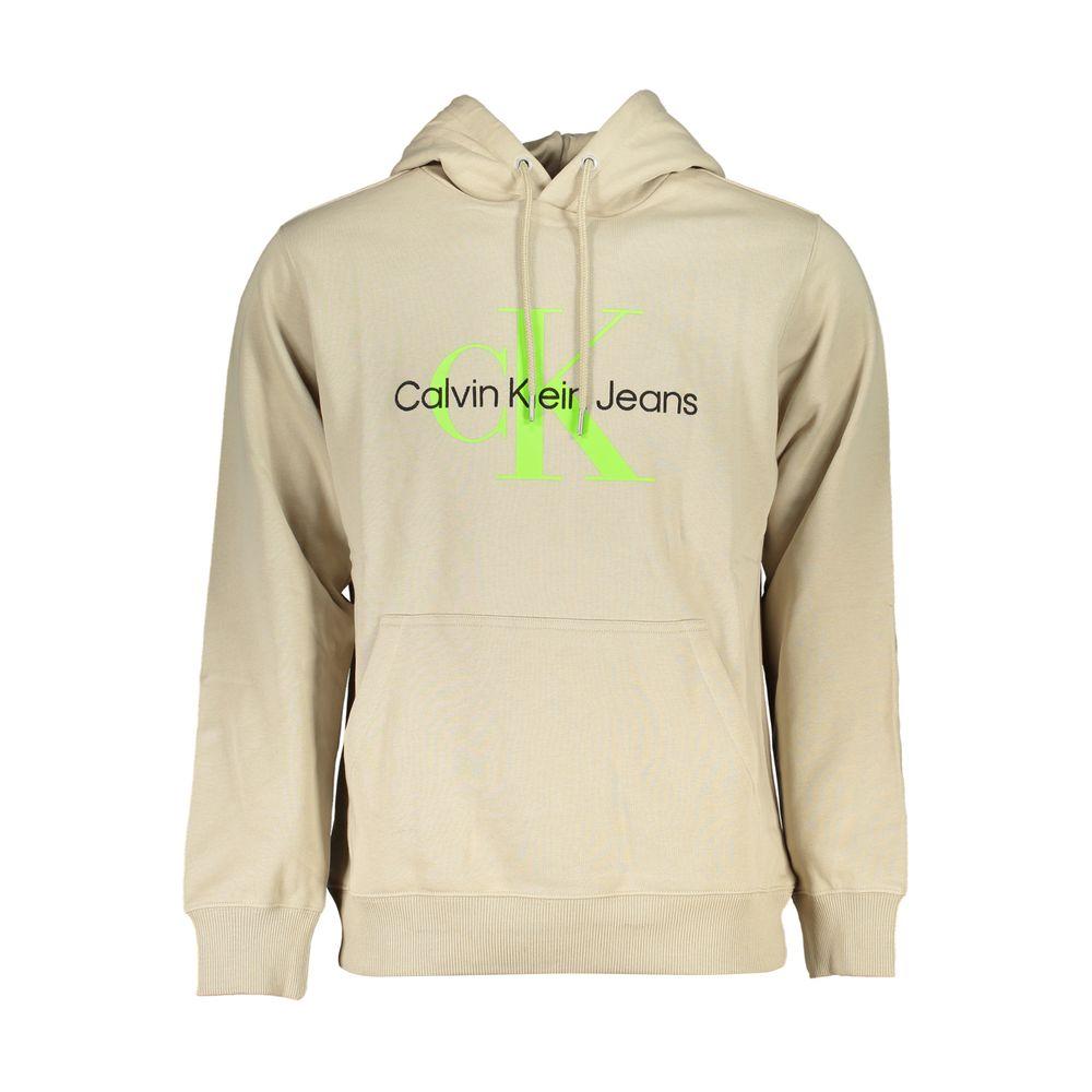 Calvin Klein Beige Hooded Cotton Sweatshirt Calvin Klein