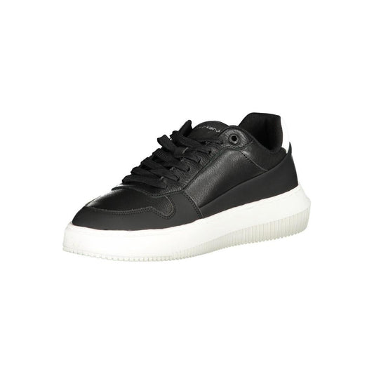 Calvin Klein Sleek Black Lace-Up Sneakers with Contrast Details Calvin Klein