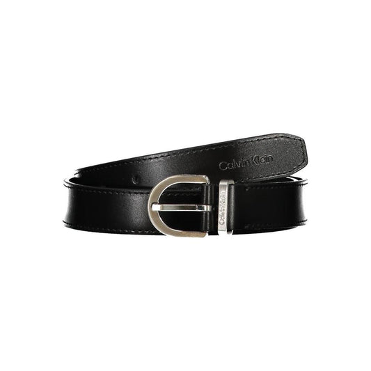 Calvin Klein Sleek Black Leather Belt with Metal Buckle Calvin Klein