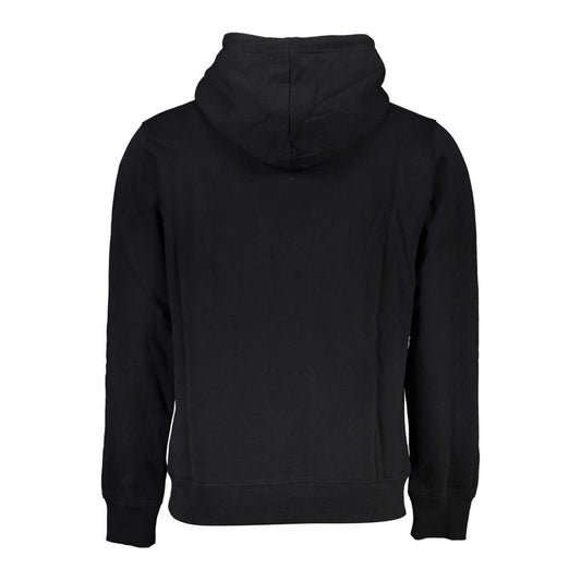 Calvin Klein Sleek Black Cotton Hoodie with Logo Print Calvin Klein