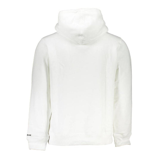 Calvin Klein Chic Long Sleeve Hooded Sweatshirt in White Calvin Klein