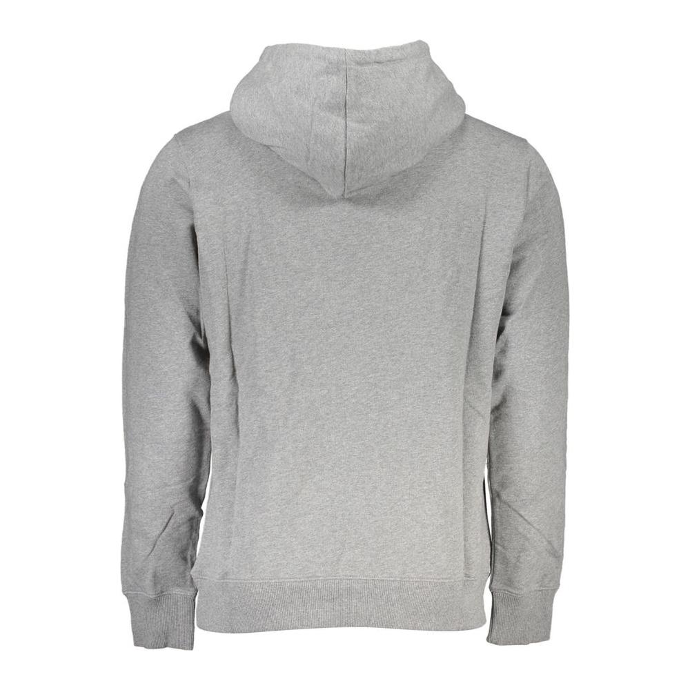 Calvin Klein Chic Gray Hooded Sweatshirt with Central Pocket Calvin Klein