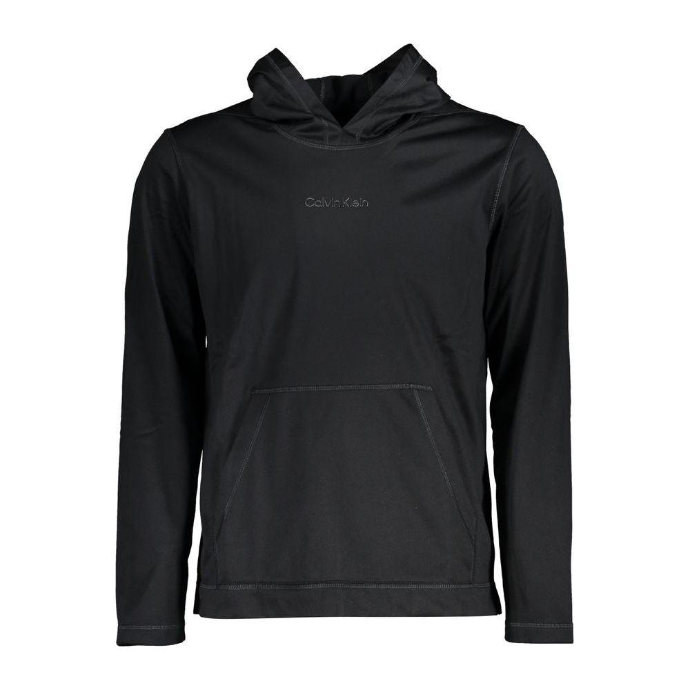 Calvin Klein Sleek Black Hooded Sweatshirt with Logo Print Calvin Klein