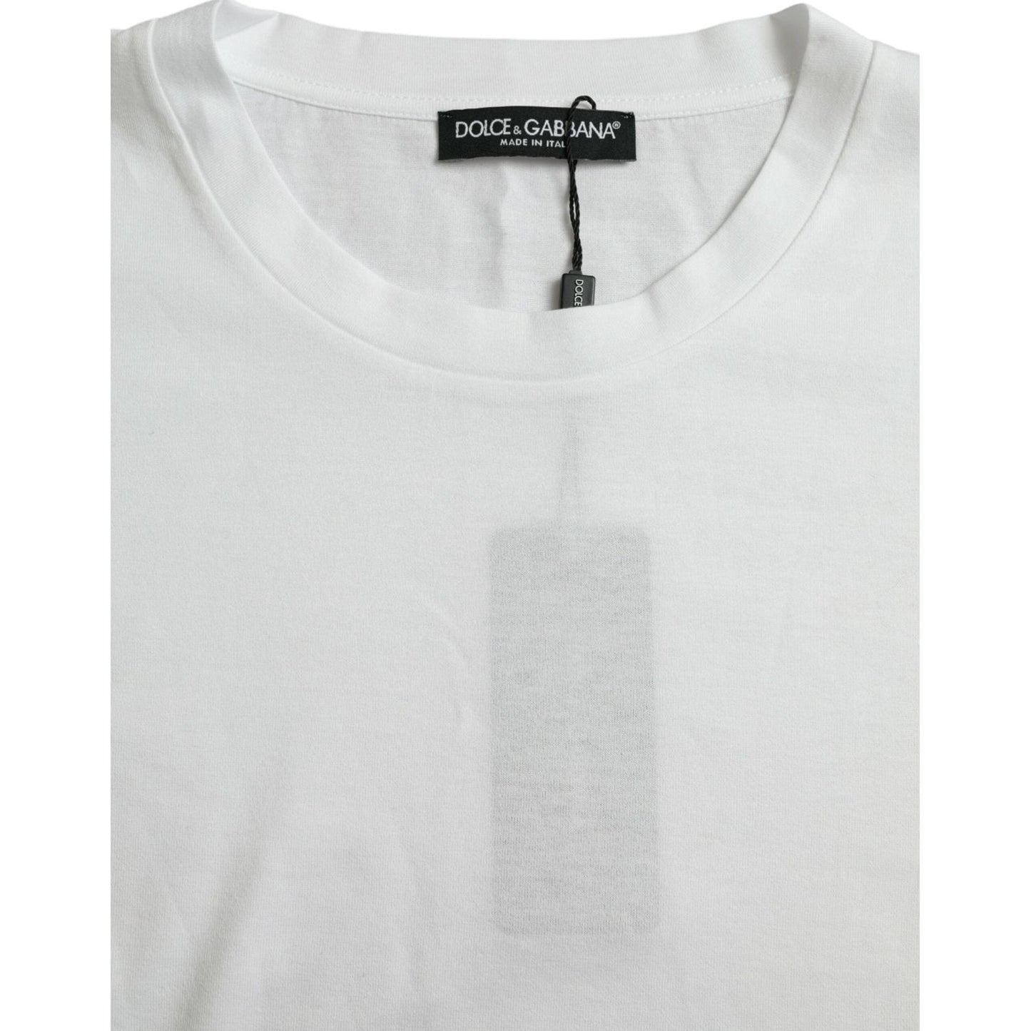 Dolce & Gabbana Elegant White Crew Neck Luxury Tee Dolce & Gabbana