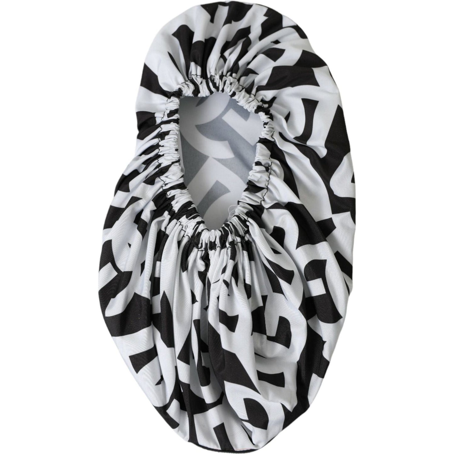 Dolce & Gabbana White Logo Print Nylon Slip On Flats Shoes