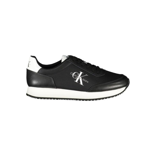 Calvin Klein Sleek Black Lace-Up Sneakers with Contrast Details Calvin Klein