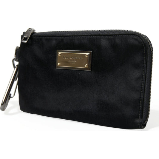 Dolce & Gabbana Sleek Designer Nylon-Leather Pouch in Black Dolce & Gabbana