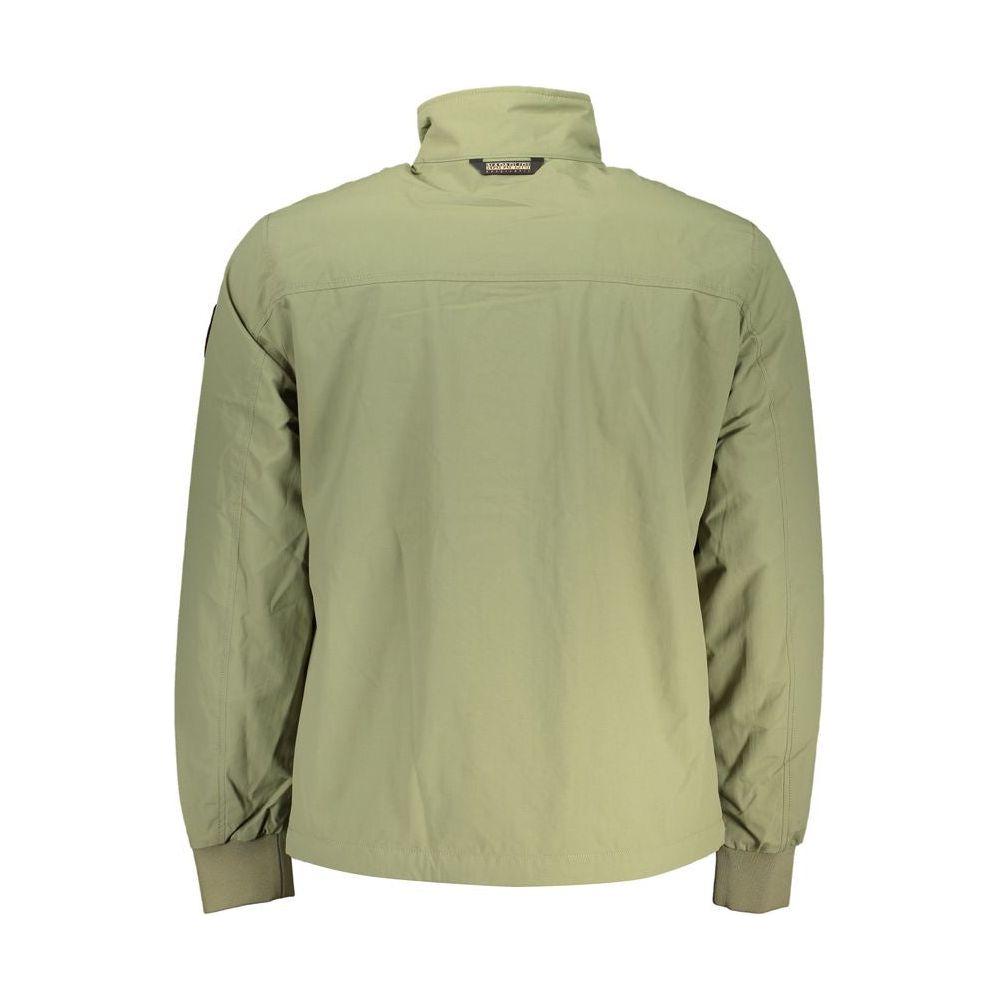 Napapijri Chic Waterproof Green Jacket with Contrast Accents Napapijri