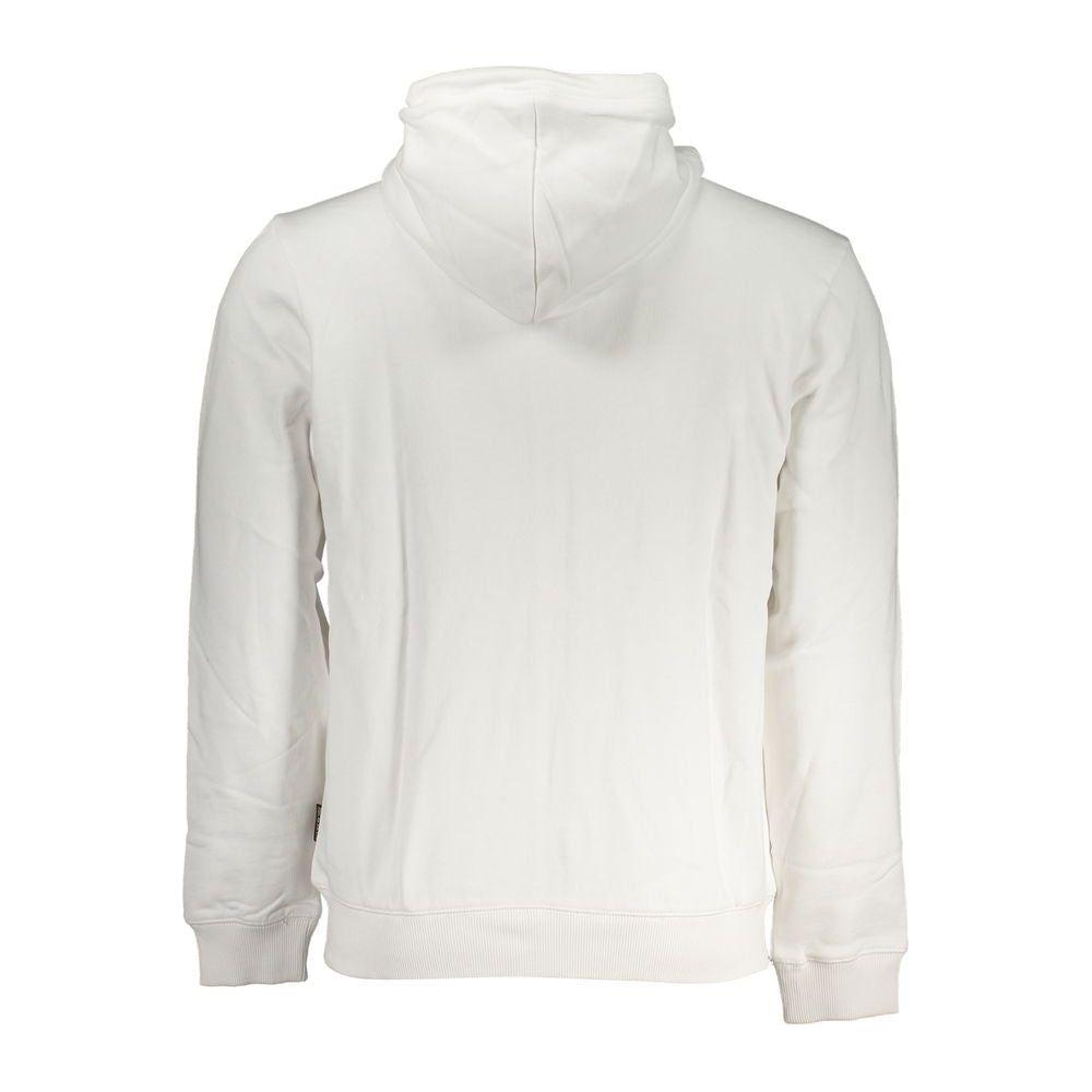 Napapijri Chic White Hooded Cotton Sweatshirt Napapijri