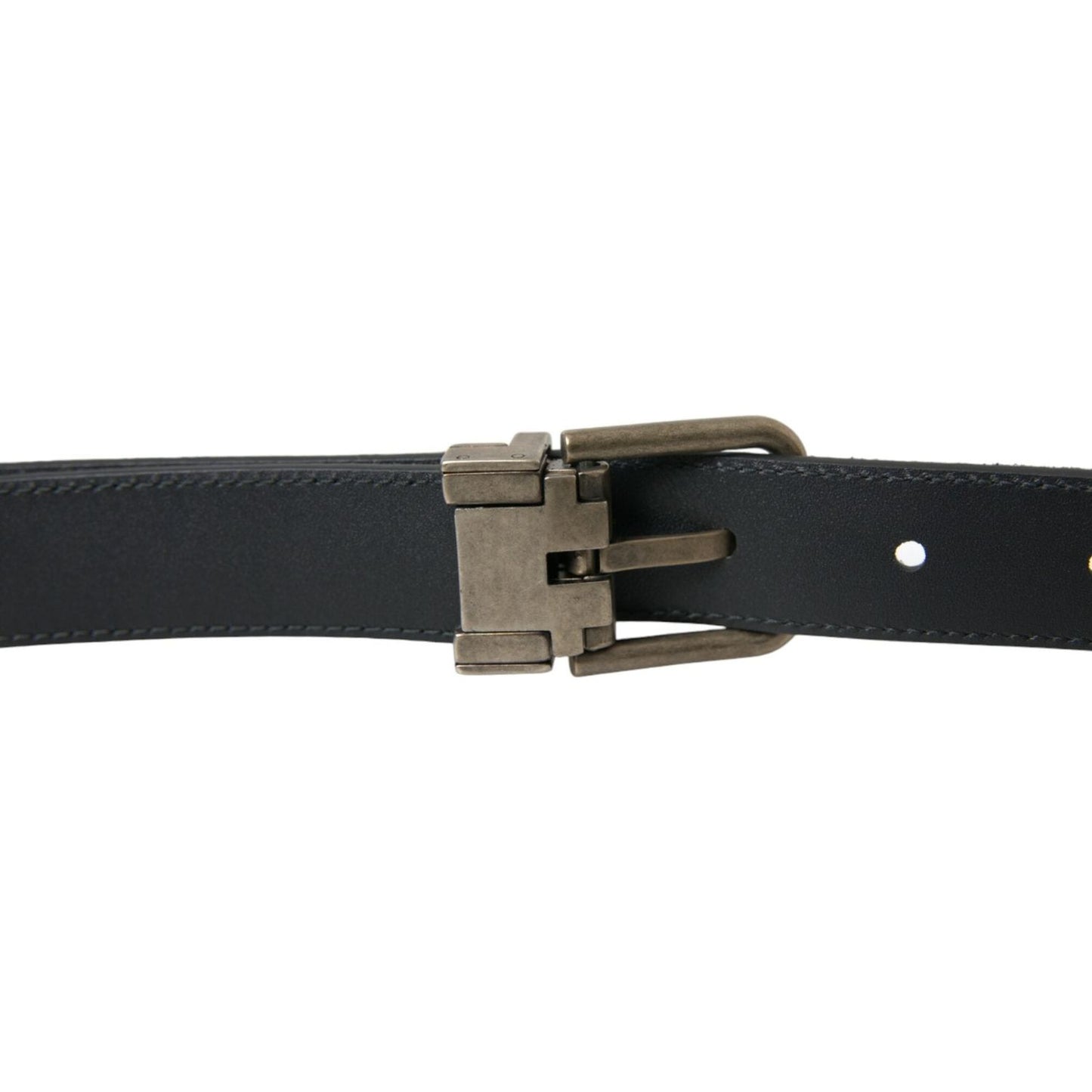 Dolce & Gabbana Elegant Black Leather Belt with Metal Buckle Dolce & Gabbana