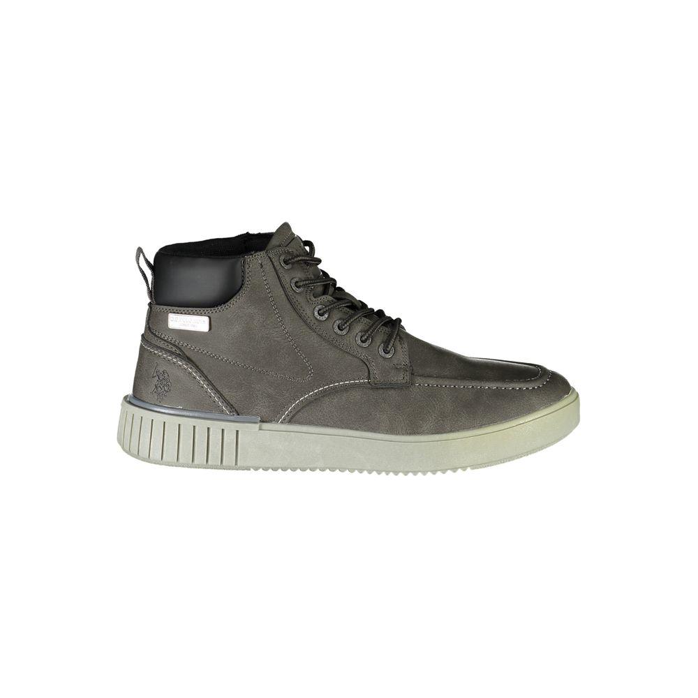 U.S. POLO ASSN. Sophisticated Gray Lace-Up Boots with Contrast Detailing U.S. POLO ASSN.