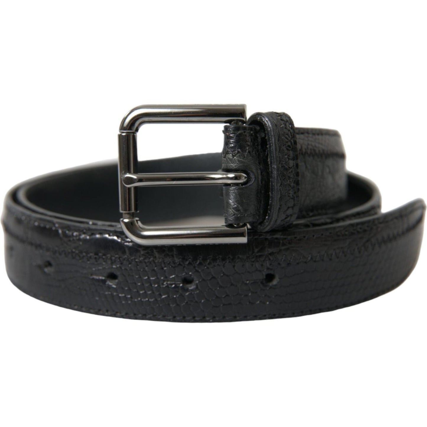 Dolce & Gabbana Elegant Black Leather Belt with Metal Buckle Dolce & Gabbana