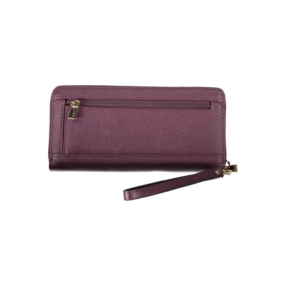 Guess Jeans Elegant Purple Zip Closure Wallet with Logo Detail Guess Jeans