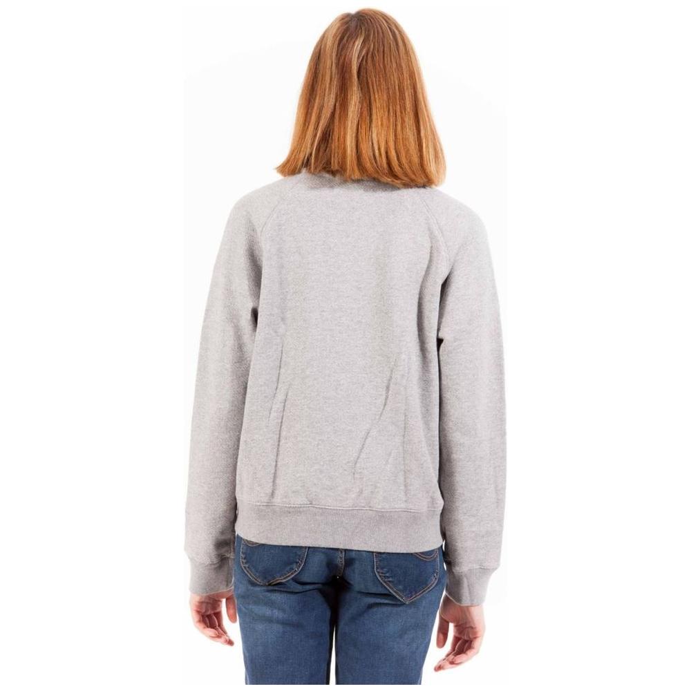 Gant Chic Gray Zippered Cotton Sweatshirt with Logo Gant