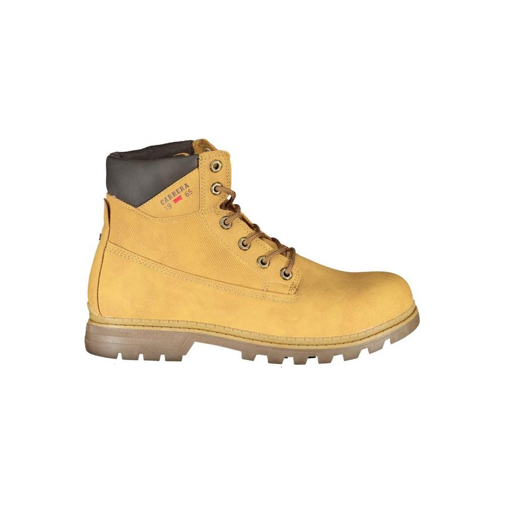 Carrera Vibrant Yellow Lace-Up Boots with Logo Detail Carrera