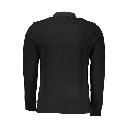 La Martina Elegant Long Sleeved Black Polo La Martina