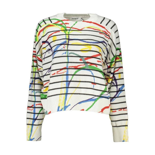 Desigual Chic Contrast Detail Crew Neck Sweater Desigual