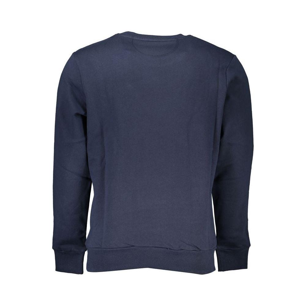 La Martina Chic Blue Crew Neck Embroidered Sweatshirt La Martina