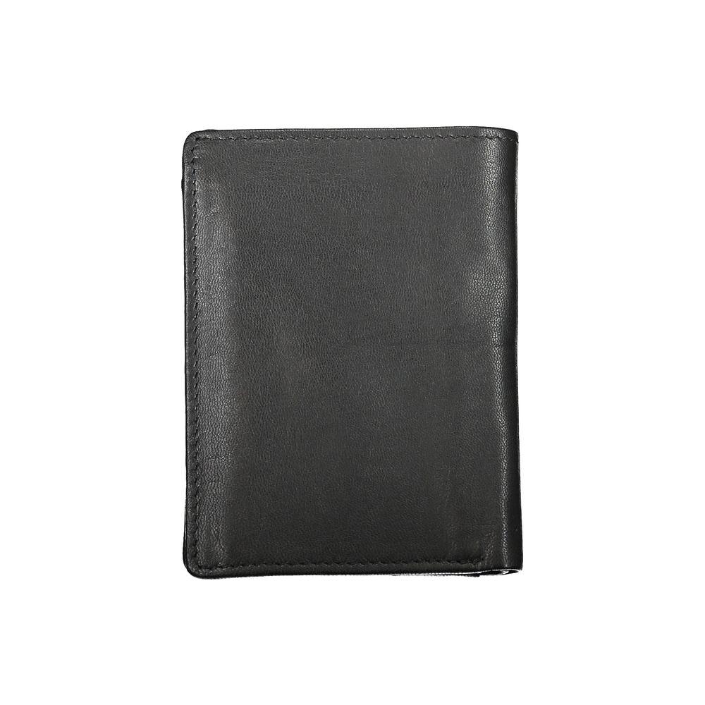 Blauer Elegant Black Leather Dual Compartment Wallet Blauer