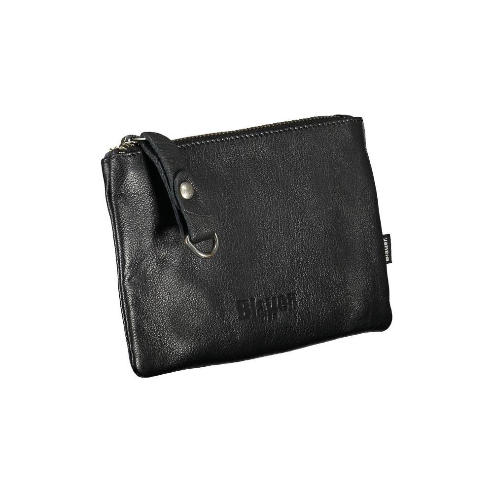 Blauer Sleek Black Leather Document Holder with Card Slot Blauer