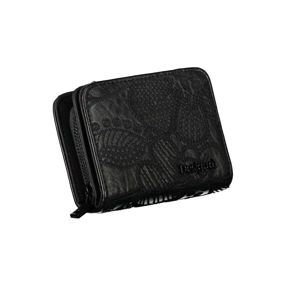 Desigual Elegant Black Wallet with Secure Compartments Desigual