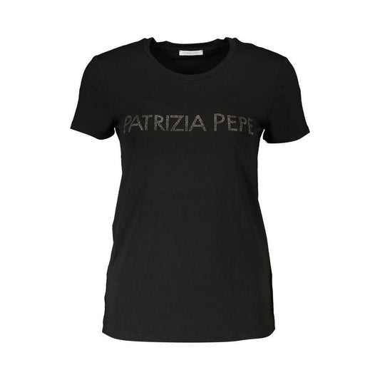 Patrizia Pepe Chic Rhinestone Crew Neck Tee Patrizia Pepe