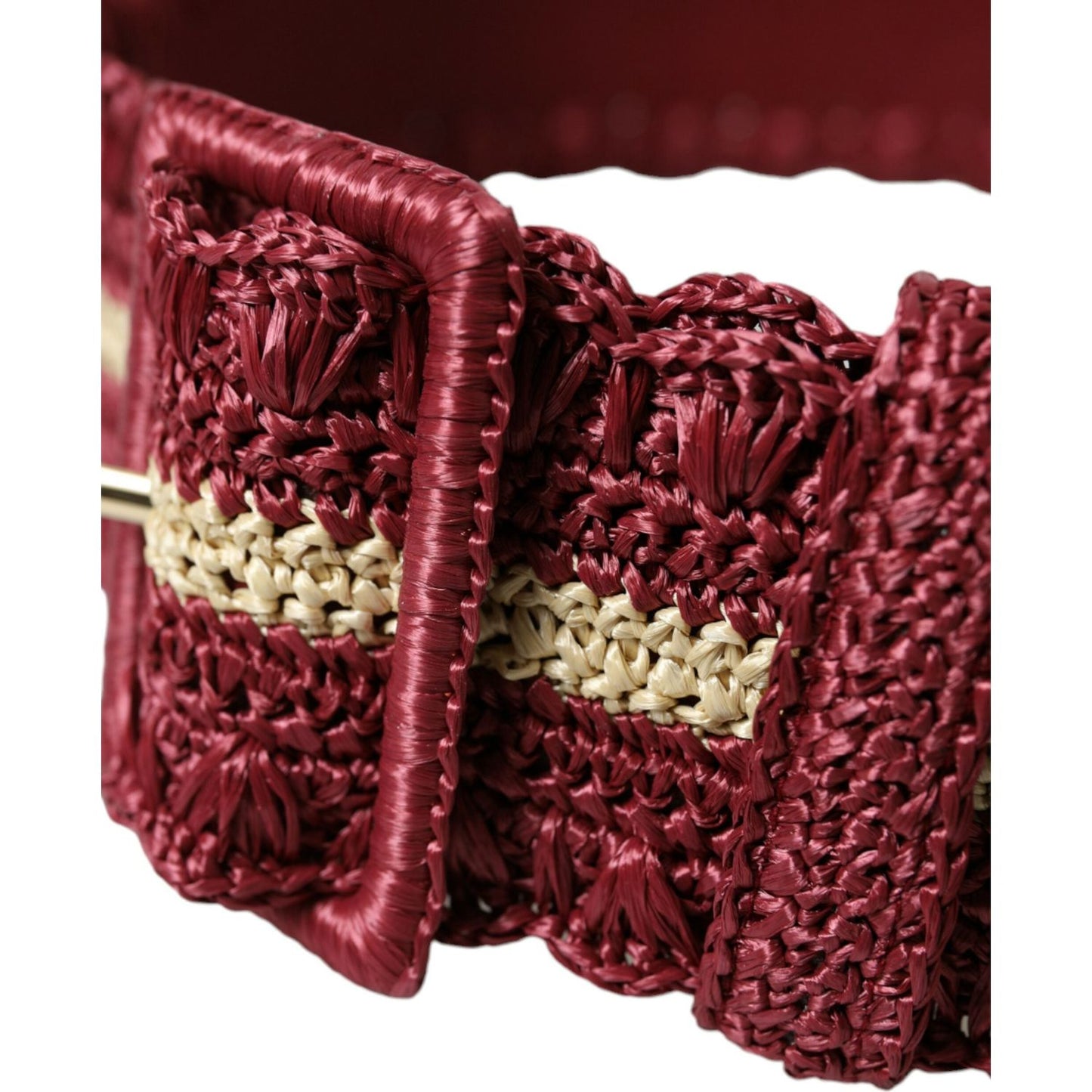 Dolce & Gabbana Maroon Elegance Canvas Waist Belt Dolce & Gabbana