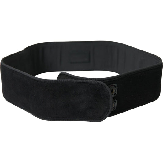 Dolce & Gabbana Elegant Suede Waist Belt in Timeless Black Dolce & Gabbana