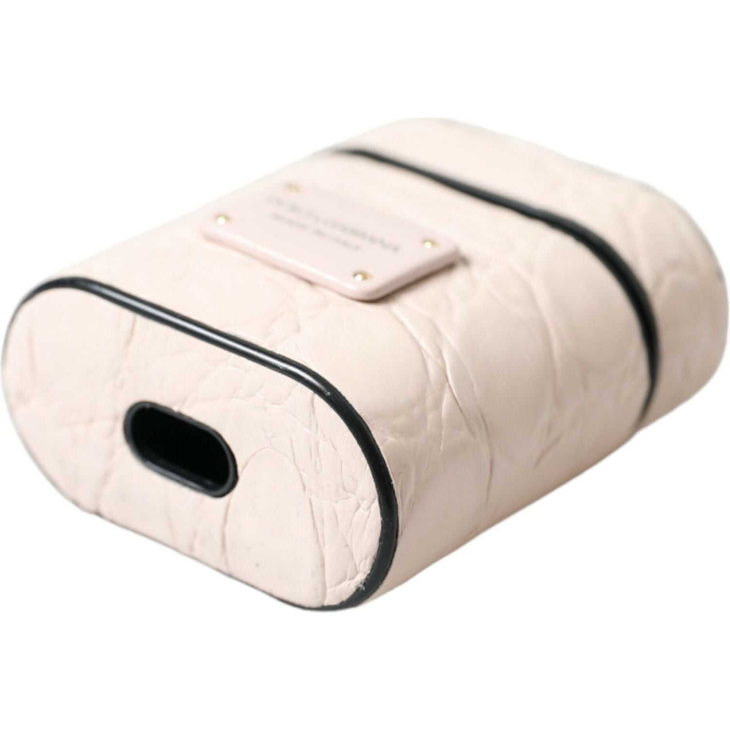 حافظة Airpod جلدية أنيقة باللون الوردي الفاتح من دولتشي آند غابانا