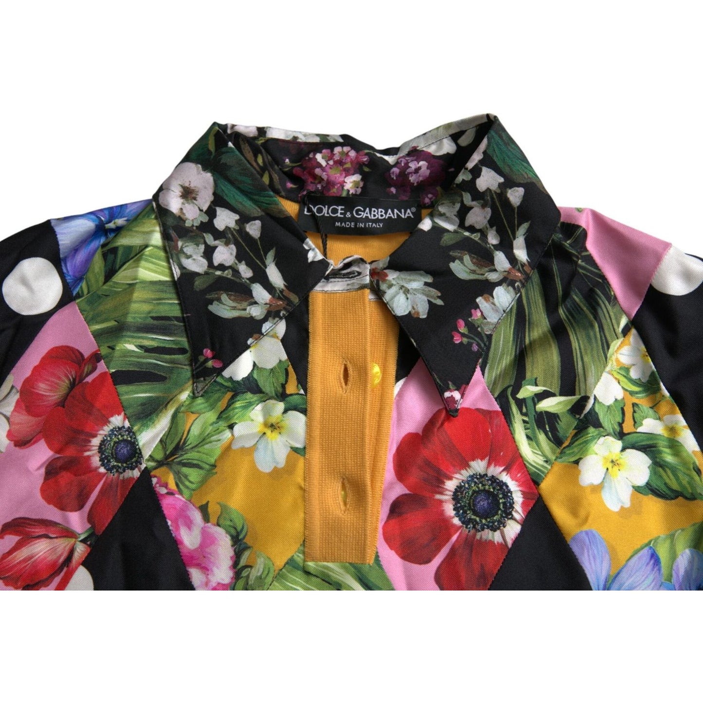 Dolce & Gabbana Multicolor Cashmere-Silk Blend Henley Sweater Dolce & Gabbana