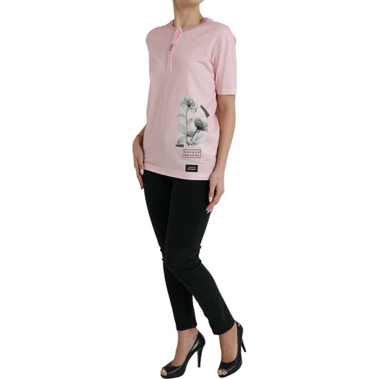 Dolce & Gabbana Chic Pink Floral Cotton Tee Dolce & Gabbana