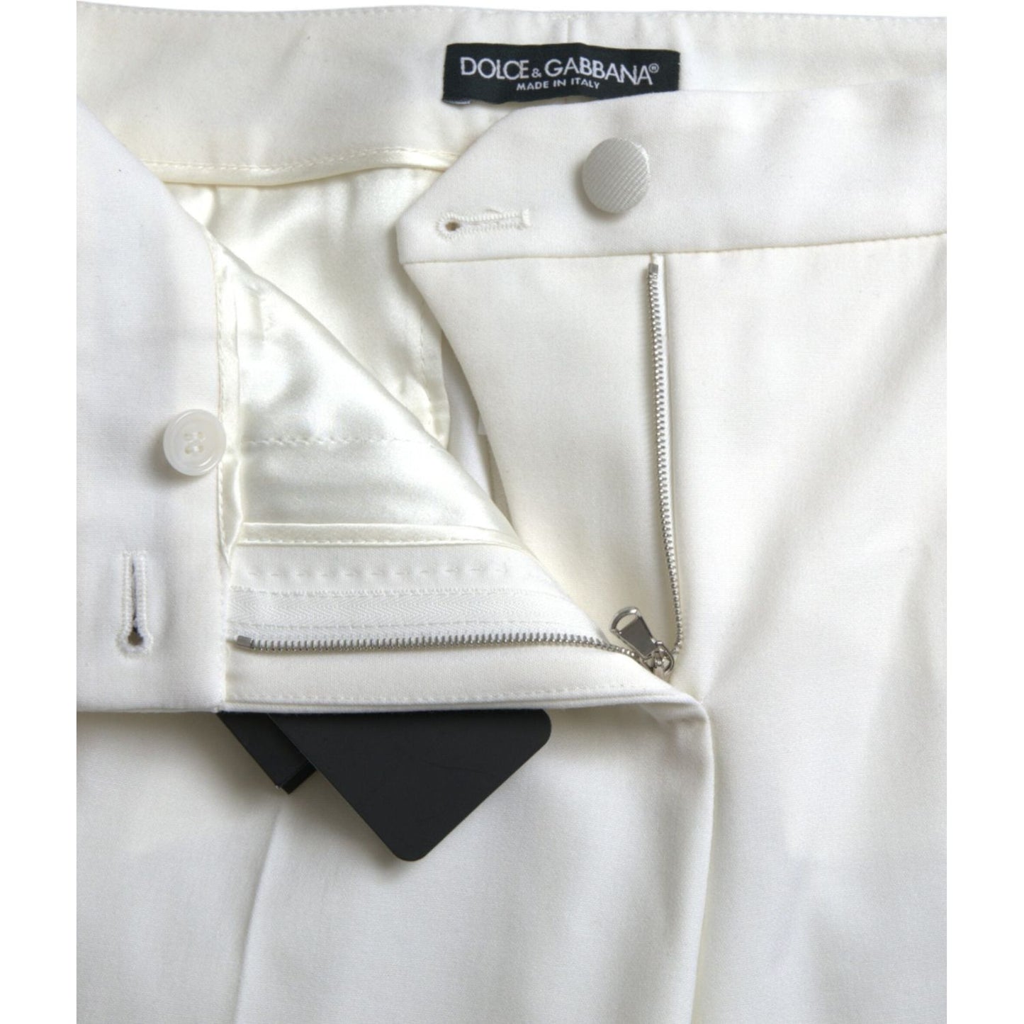 Dolce & Gabbana Elegant White Mid-Waist Tapered Pants Dolce & Gabbana