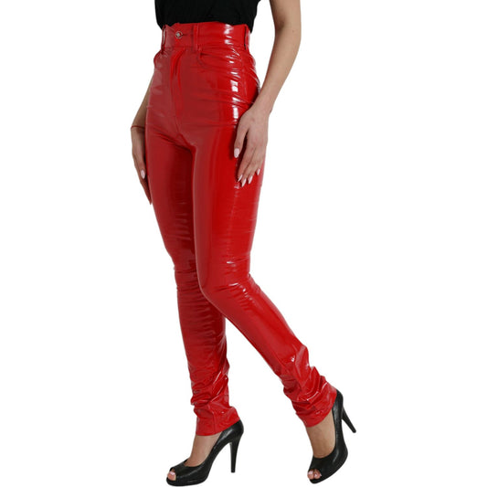 Dolce & Gabbana Chic Red High Waist Skinny Pants Dolce & Gabbana