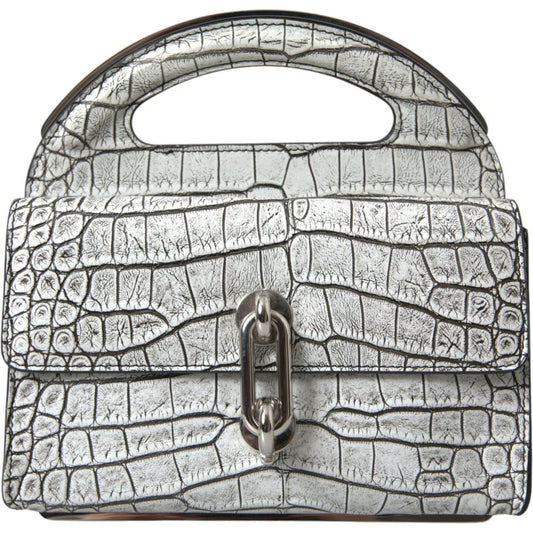 Balenciaga Metallic Silver Alligator Leather Mini Bag Balenciaga