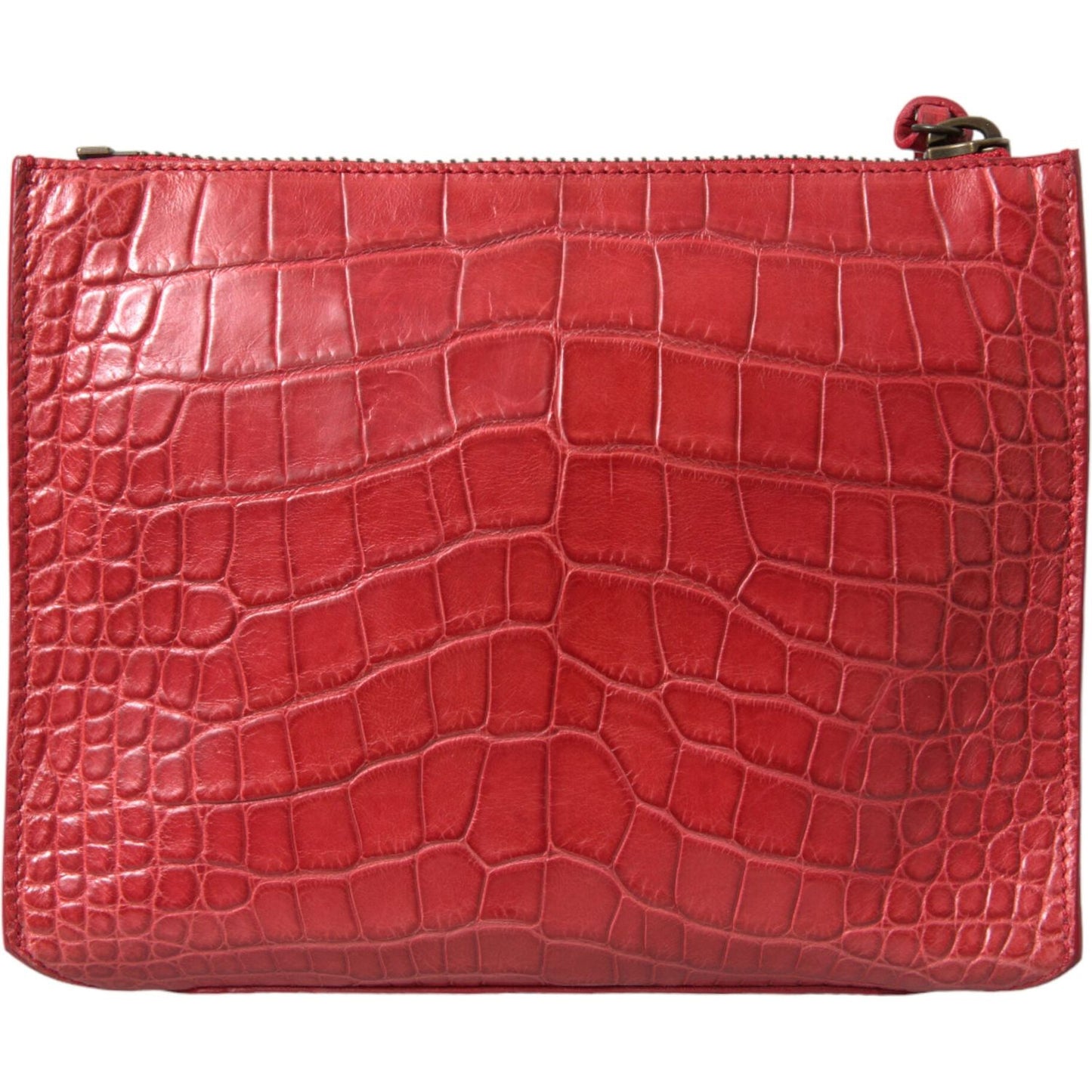 Balenciaga Exotic Red Alligator Leather Clutch Balenciaga