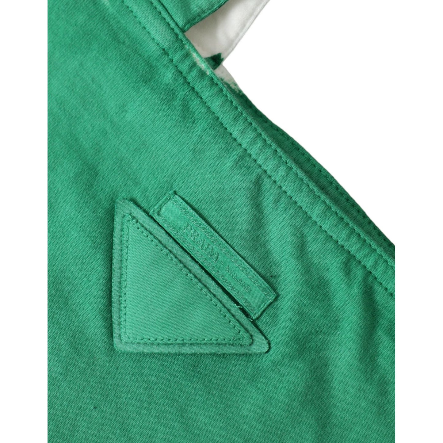 Prada Elegant Green Fabric Tote Bag Prada