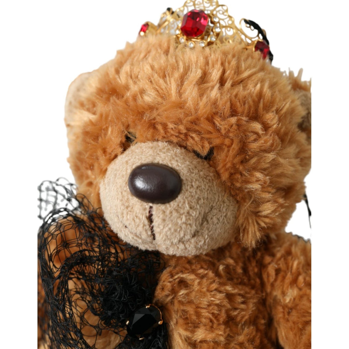 Dolce & Gabbana Brown Teddy Bear Gold Crystal Crown Hair Band Diadem Dolce & Gabbana