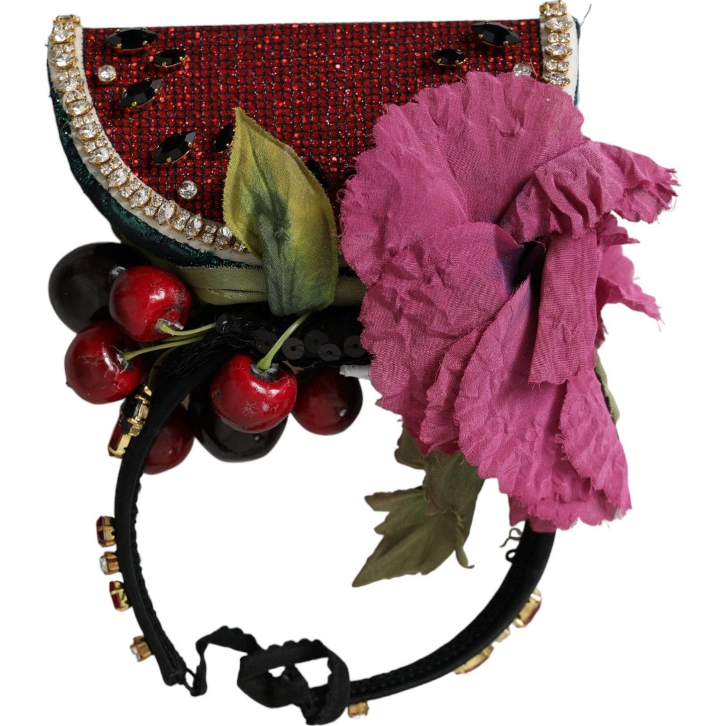 Dolce & Gabbana Red Watermelon Cherry Crystal Hairband Statement Diadem Dolce & Gabbana