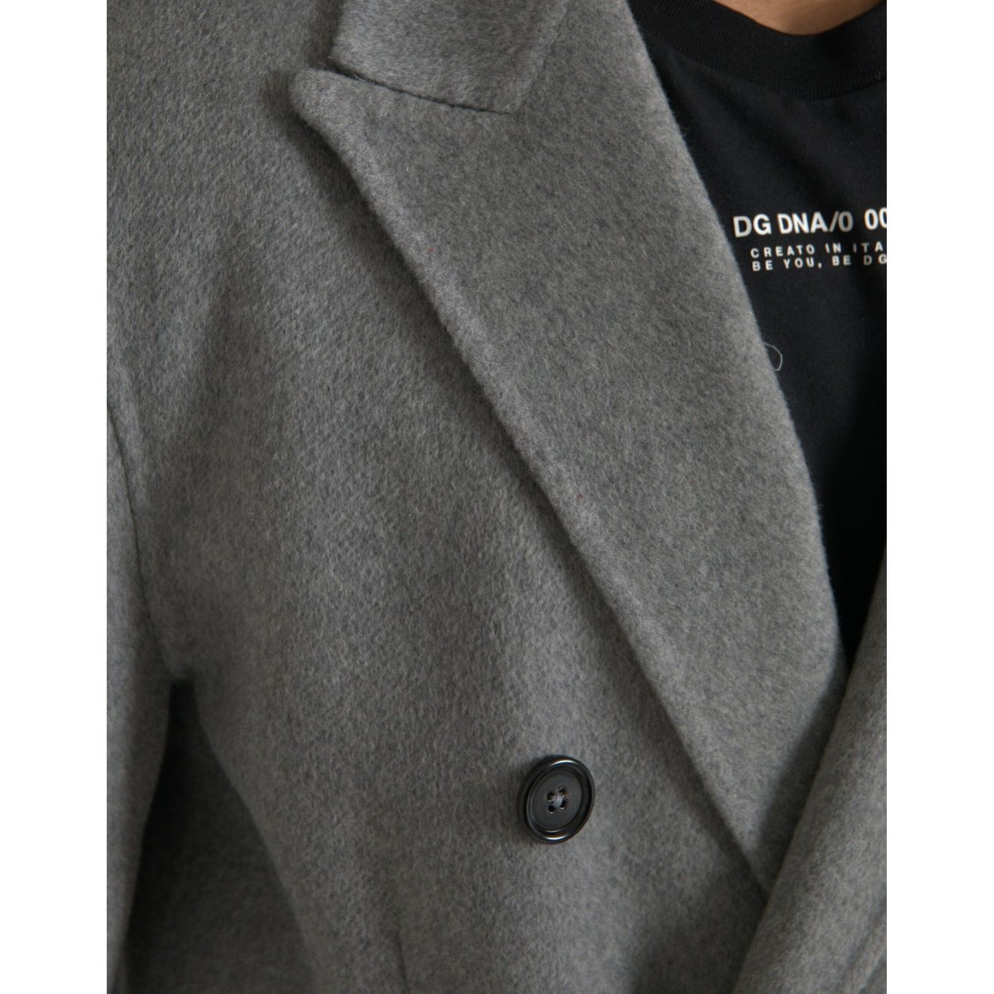 Dolce & Gabbana Gray Double Trench Coat Cashmere Jacket Dolce & Gabbana