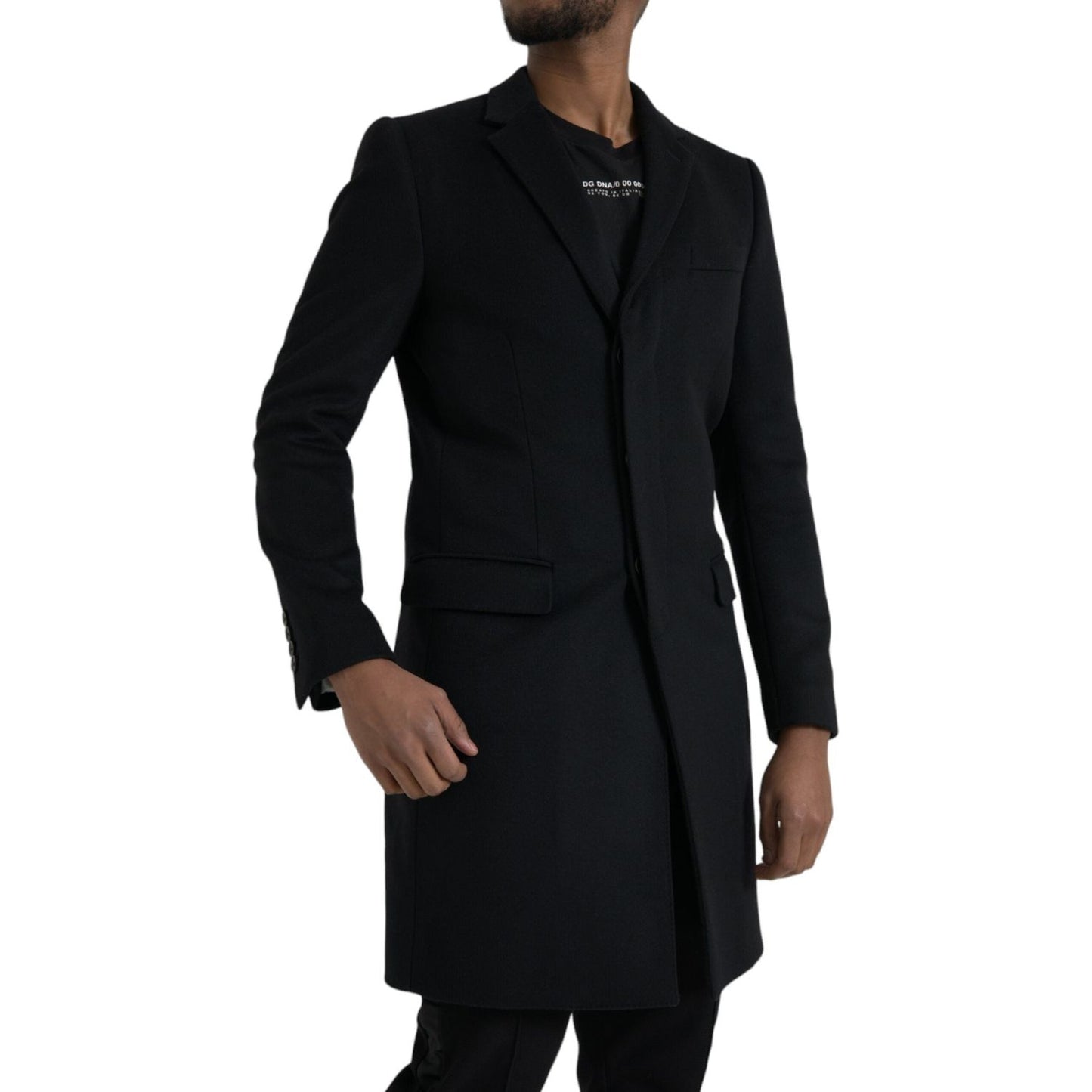 Dolce & Gabbana Black Single Breasted Trench Coat Jacket Dolce & Gabbana