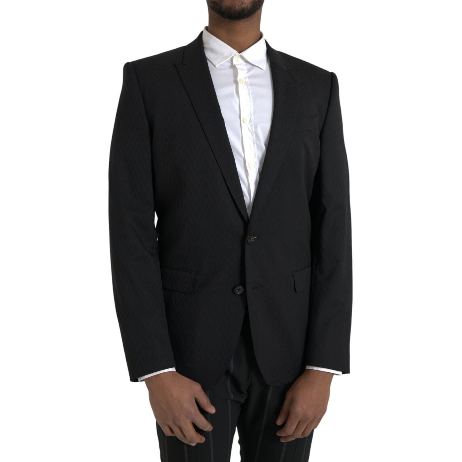 جاكيت ومعطف وبليزر مارتيني بقصّة Slim Fit باللون الأسود من Dolce &amp; Gabbana