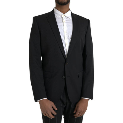 Dolce & Gabbana Black MARTINI Slim Fit Jacket Coat Blazer