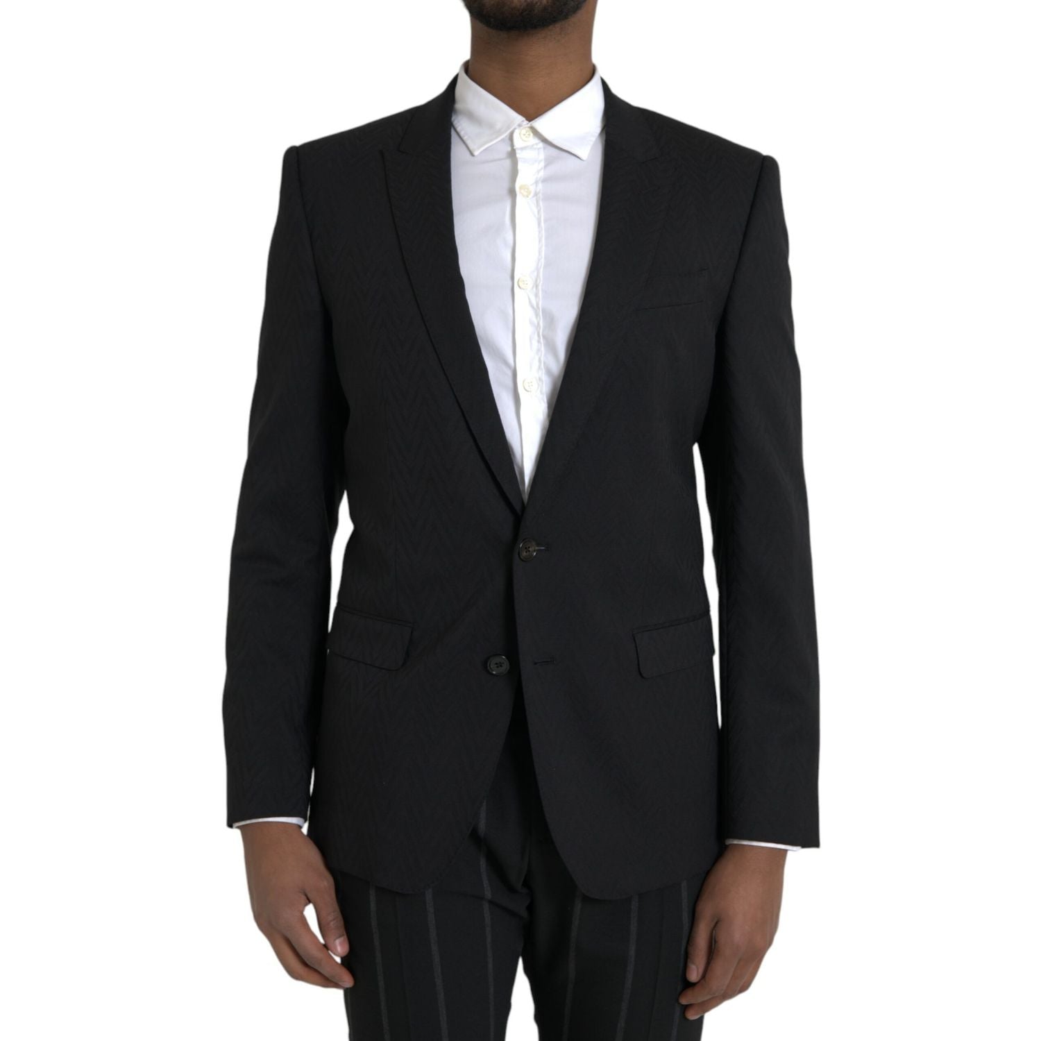 جاكيت ومعطف وبليزر مارتيني بقصّة Slim Fit باللون الأسود من Dolce &amp; Gabbana
